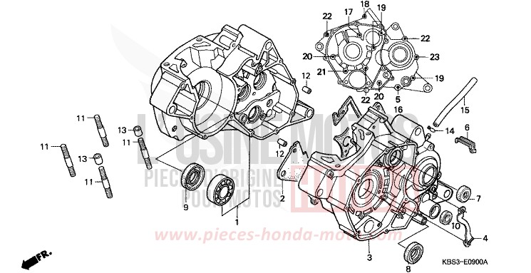 CARTER MOTEUR de NSR125R SPARKLING RED (R127) 1997
