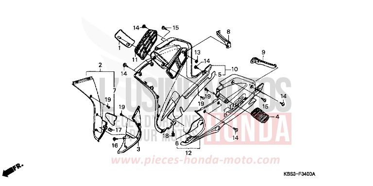 CAPOT INFERIEUR de NSR125R TITANIUM METALLIC (YR183) 1997
