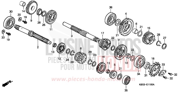 BOITE DE VITESSES de NSR125R HEAVY GRAY METALLIC-U (NH194) 1998