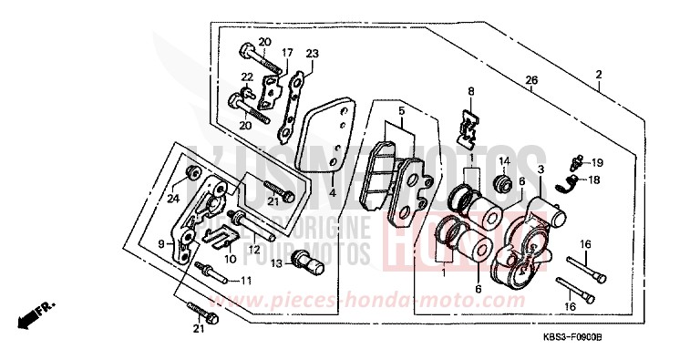 ETRIER DE FREIN AVANT de NSR125R SPARKLING RED (R127) 1998