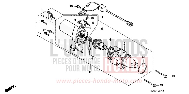 MOTEUR DE DEMARRAGE de NSR125R SPARKLING RED (R127) 2001