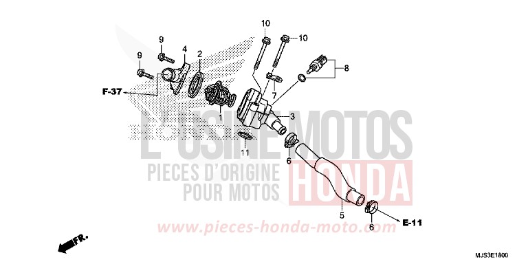 THERMOSTAT de NC750J MAT BALLISTIC BLACK METALLIC (NHA86B) 2017