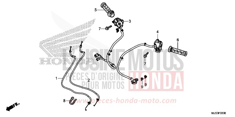 COMMUTATEUR/CABLE de NC750J MAT BALLISTIC BLACK METALLIC (NHA86B) 2017
