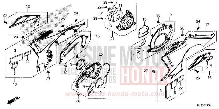 COUVERCLE DE MOTEUR/PANNEAU LATERAL de NC750J MAT BALLISTIC BLACK METALLIC (NHA86B) 2017