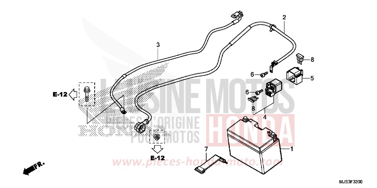 BATTERIE de NC750J MAT BALLISTIC BLACK METALLIC (NHA86B) 2017