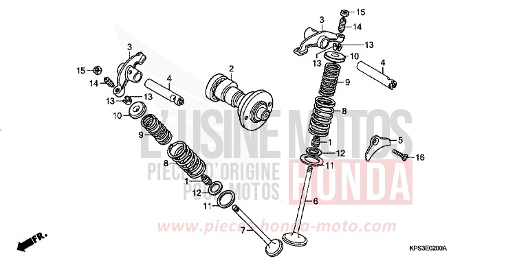 ARBRE A CAMES/SOUPAPE de CRF230F EXTREME RED (R292) 2007