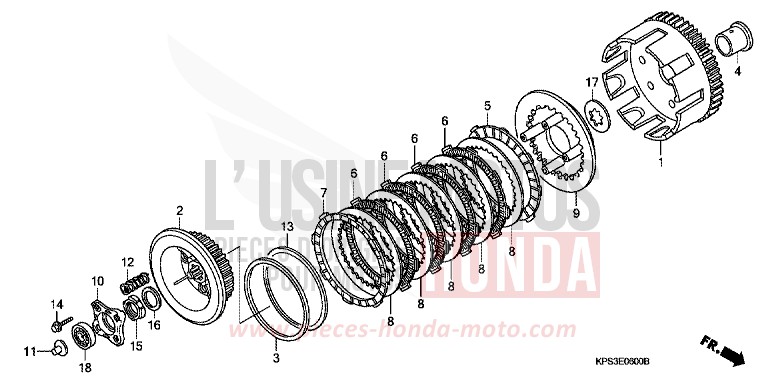 EMBRAYAGE de CRF230F EXTREME RED (R292) 2007