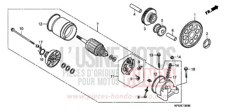 MOTEUR DE DEMARRAGE (CRF230F3/4/5/6/7) de CRF230F EXTREME RED (R292) 2007