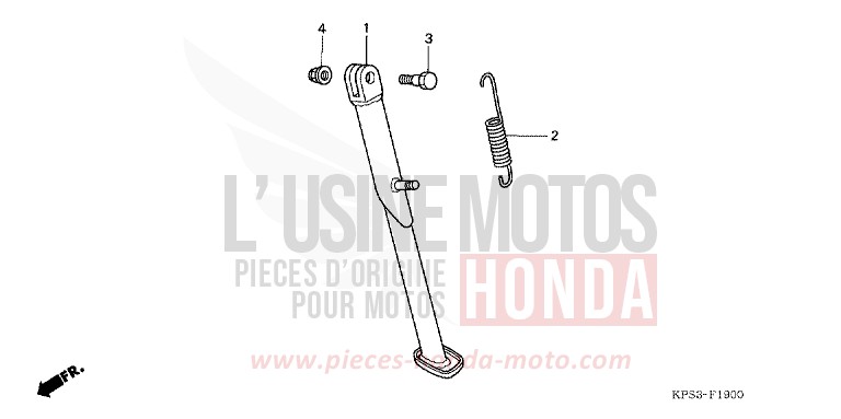 BEQUILLE LATERALE de CRF230F EXTREME RED (R292) 2007