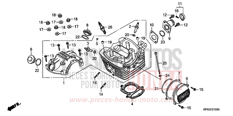 COUVERCLE DE CULASSE/ CULASSE de CRF230F EXTREME RED (R292) 2008