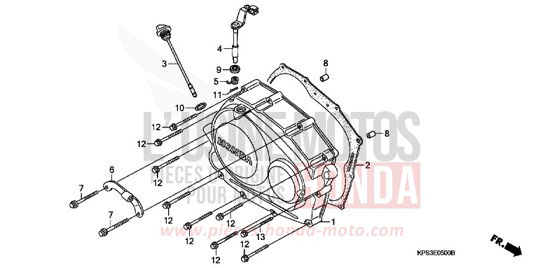 PANNEAU CARTER-MOTEUR D. de CRF230F EXTREME RED (R292) 2008