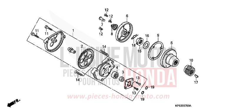 POMPE A HUILE de CRF230F EXTREME RED (R292) 2008