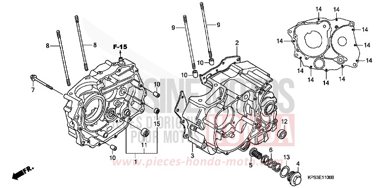 CARTER MOTEUR de CRF230F EXTREME RED (R292) 2008