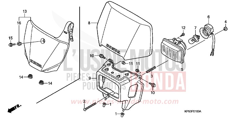 PROJECTEUR de CRF230F EXTREME RED (R292) 2008