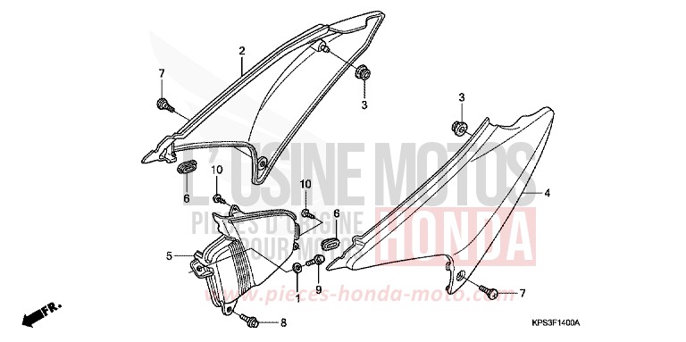 COUVERCLE LATERAL de CRF230F EXTREME RED (R292) 2008