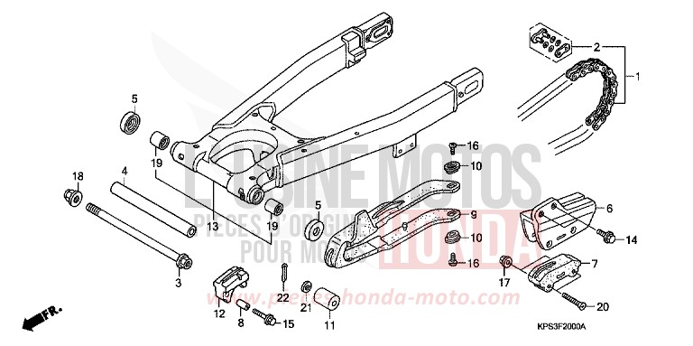 BRAS OSCILLANT/CARTER DE CHAINE de CRF230F EXTREME RED (R292) 2008
