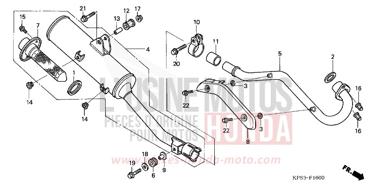 SILENCIEUX D'ECHAPPEMENT de CRF230F EXTREME RED (R292) 2009