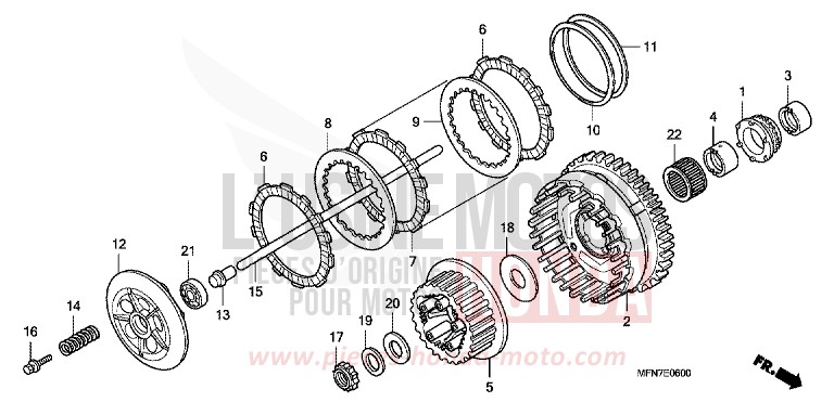 EMBRAYAGE de CB1000R PEARL COOL WHITE (NHA16) 2011