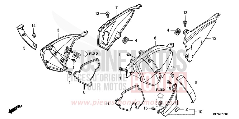 COUVERCLE LATERAL de CB1000R PEARL COOL WHITE (NHA16) 2011