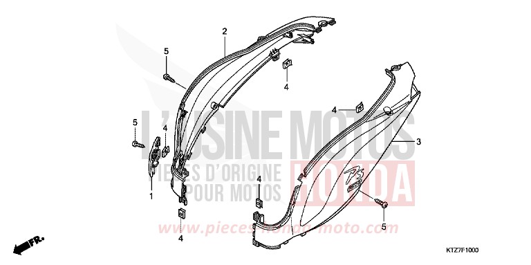 HOUSSE DE CARROSSERIE de PS125i PEARL COOL WHITE (NHA16) 2008