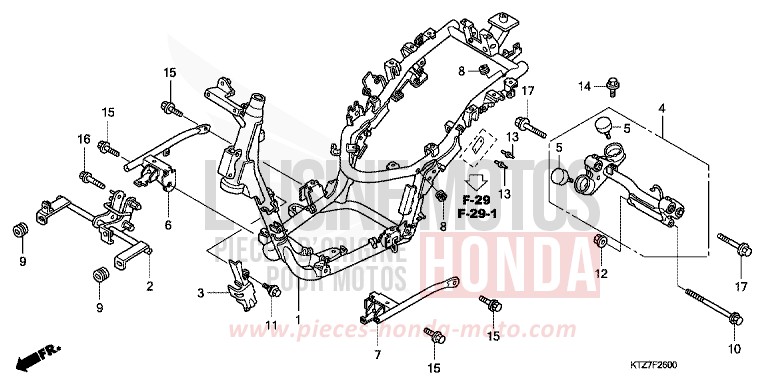 CARROSSERIE DE CHASSIS de PS125i PEARL COOL WHITE (NHA16) 2008