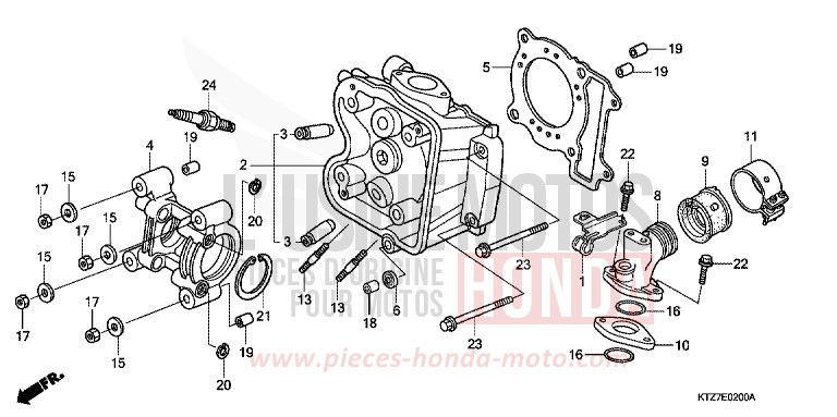 CULASSE de PS125i PEARL SIENA RED (R320) 2008