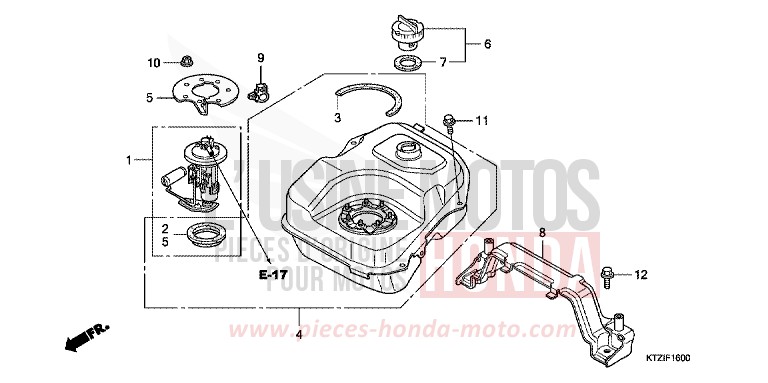 RESERVOIR A CARBURANT de PS125i PEARL COOL WHITE (NHA16) 2009
