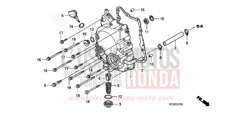PANNEAU CARTER-MOTEUR D. de PS125i PEARL COOL WHITE (NHA16) 2010