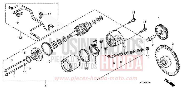 MOTEUR DE DEMARRAGE de PS125i PEARL COOL WHITE (NHA16) 2010