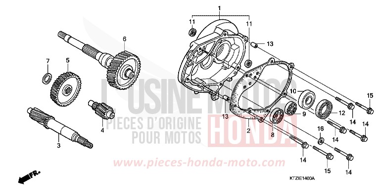 BOITE DE VITESSES de PS125i PEARL COOL WHITE (NHA16) 2010