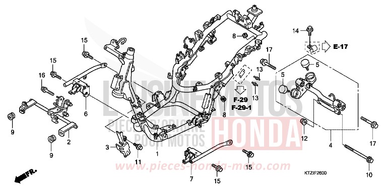 CARROSSERIE DE CHASSIS de PS125i QUASAR SILVER METALLIC (NHA48) 2010