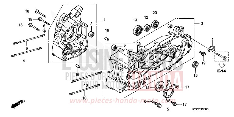 CARTER MOTEUR de PS125i NOIR (NH1) 2008