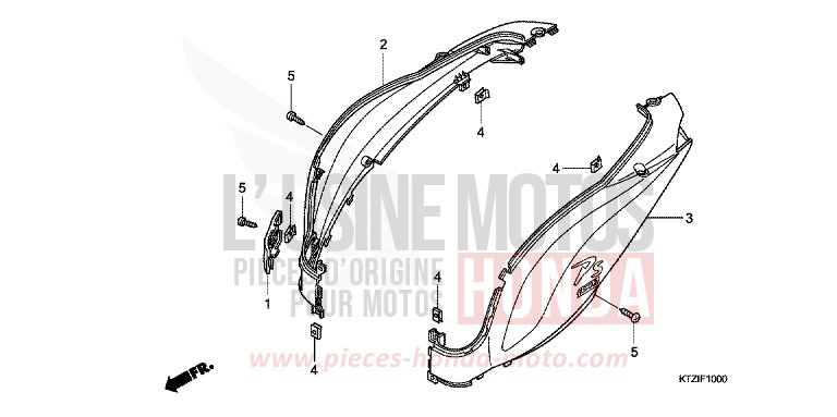 HOUSSE DE CARROSSERIE de PS125i PEARL COOL WHITE (NHA16) 2010