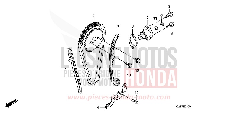 CHAINE A CAMES/TENDEUR de CBF125 NOIR (NH1) de 2013