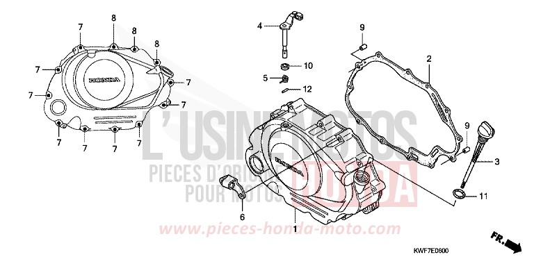 PANNEAU CARTER-MOTEUR D. de CBF125 NOIR (NH1) de 2013