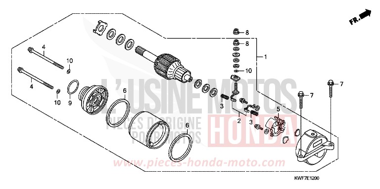 MOTEUR DE DEMARRAGE de CBF125 NOIR (NH1) de 2013