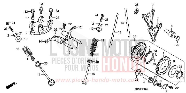 ARBRE A CAMES/SOUPAPE de CG125 FORCE SILVER METALLIC (NH411) de 2004