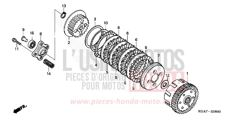 EMBRAYAGE de CG125 FORCE SILVER METALLIC (NH411) 2004