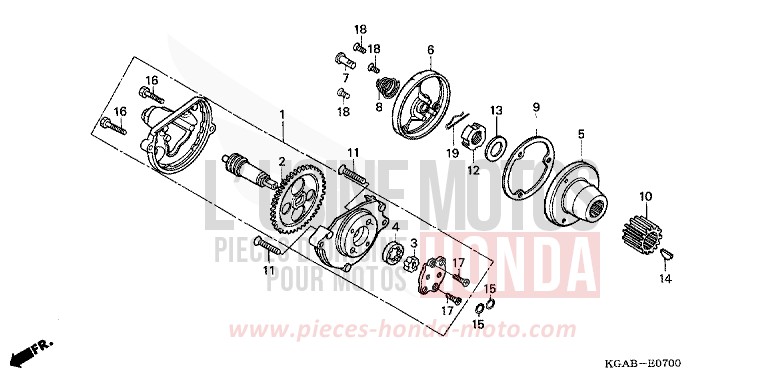 POMPE A HUILE de CG125 FORCE SILVER METALLIC (NH411) de 2004