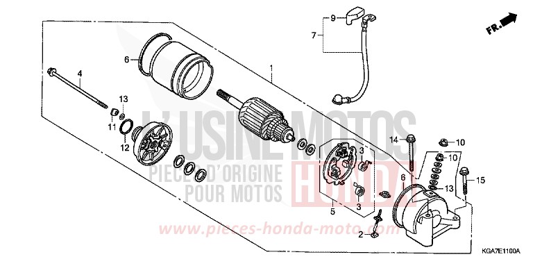 MOTEUR DE DEMARRAGE de CG125 FORCE SILVER METALLIC (NH411) de 2004