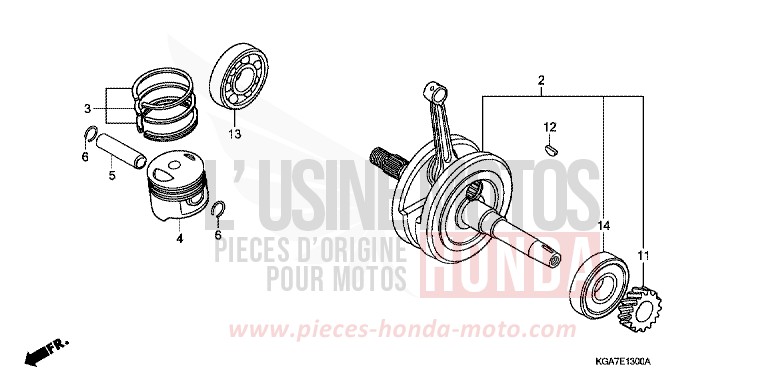 VILEBREQUIN/PISTON de CG125 FORCE SILVER METALLIC (NH411) de 2004