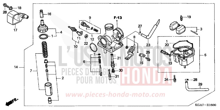 CARBURATEUR de CG125 FORCE SILVER METALLIC (NH411) 2004