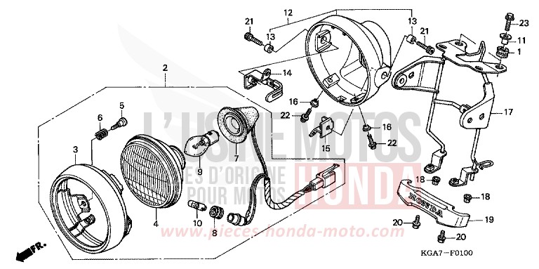 PROJECTEUR de CG125 FORCE SILVER METALLIC (NH411) 2004