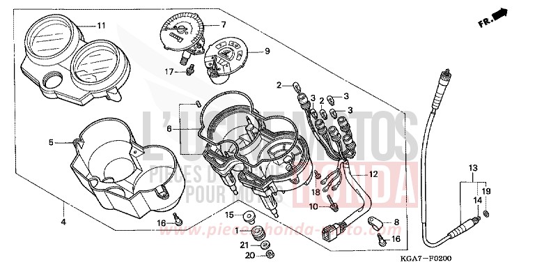 COMPTEUR de CG125 FORCE SILVER METALLIC (NH411) 2004