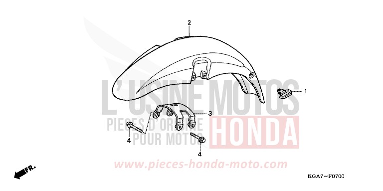 AILE AVANT de CG125 FORCE SILVER METALLIC (NH411) de 2004