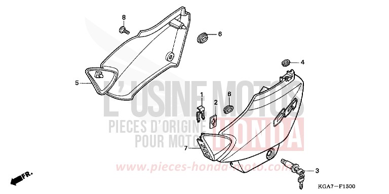 COUVERCLE LATERAL de CG125 FORCE SILVER METALLIC (NH411) 2004