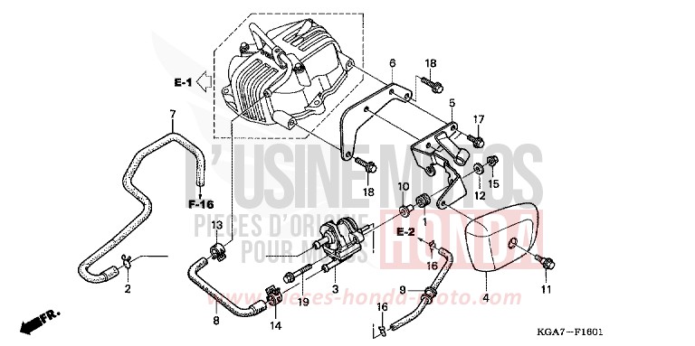 SOUPAPE D'AIR de CG125 FORCE SILVER METALLIC (NH411) de 2004