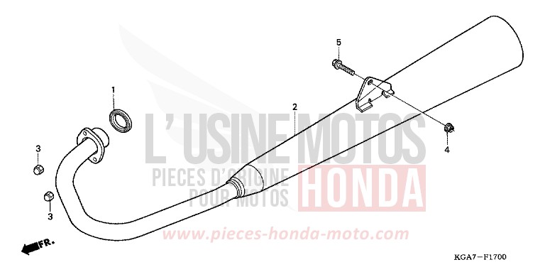 SILENCIEUX D'ECHAPPEMENT de CG125 FORCE SILVER METALLIC (NH411) de 2004