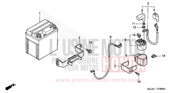 BATTERIE de CG125 FORCE SILVER METALLIC (NH411) 2004