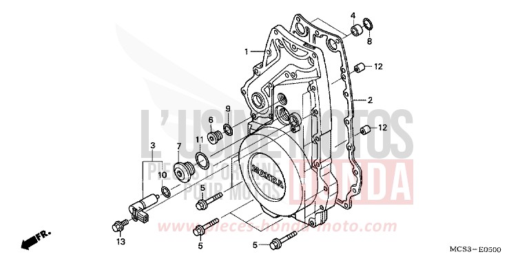 PANNEAU CARTER-MOTEUR AV. de ST1300 TOWER SILVER METALLIC (NH478) 2002